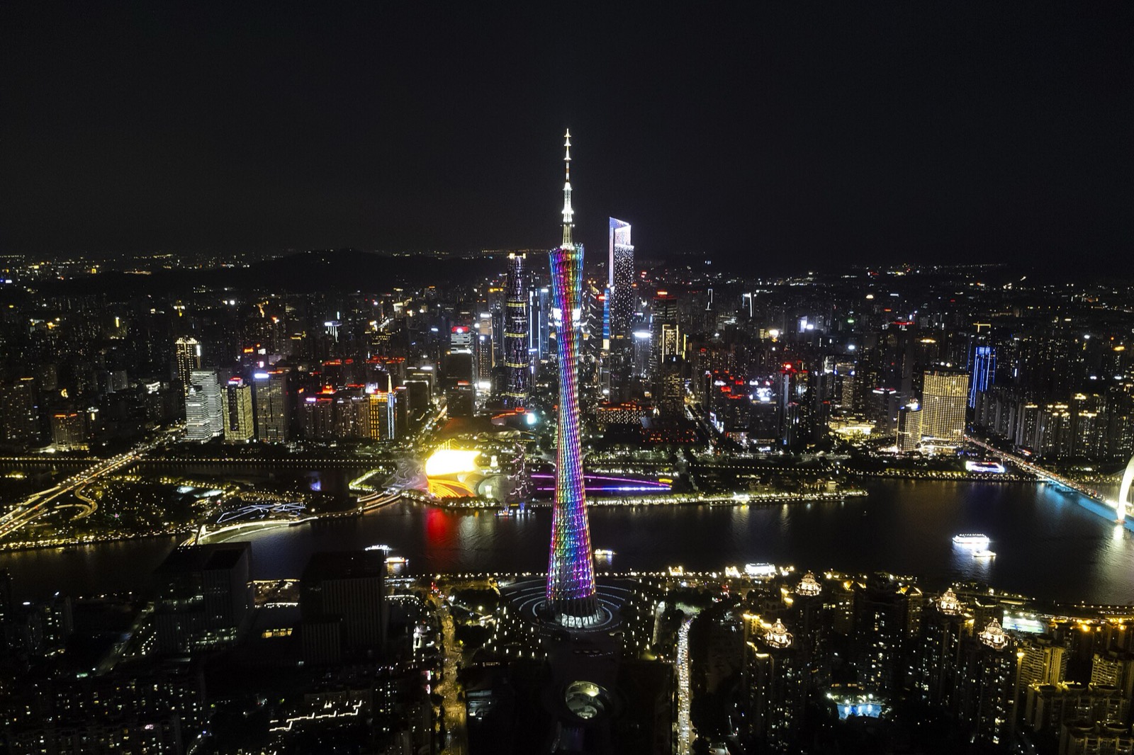 Torre de Cantón de noche, Guangzhou